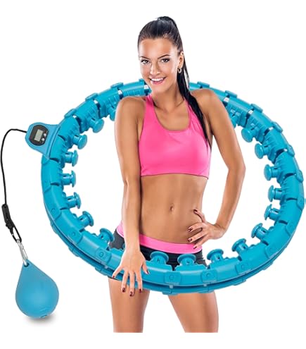 Weighted Hula Hoop, 24 Detachable Knots,Lightweight Adjustable Hula Ring Hoops For Adults And Children Fitness Exercise And Fun. (Purple