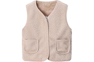 Yubenhong Teddy Fleece Weste Kinder Baby Weste Mäntel Winter Fleece Jacken Armellos Fellweste Winter Jungen Mädchen Flauschig Mäntel Atmungsaktive Vest Jacke Fleeceweste Kinder