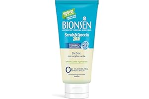 Bionsen, Scrub& Doccia 2in1, 6 x 300 ml, Scrub e Bagnodoccia Detox, con Argilla Verde, Per un Effetto Pelle Rigenerata, Dermatologicamente Testato, Senza Siliconi, con Oligominerali Termali Giapponesi
