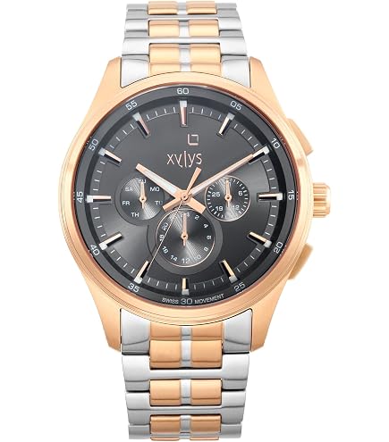 Xylys Quartz Analog with Date Green Dial Golden Stainless Steel