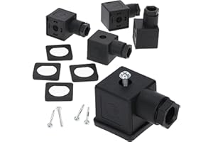 Kalitec Lot de 5 connecteurs de valve - Forme A - Noir - 3 broches - Surface de contact 27 x 27 mm² - PG9 - Séparation de contact 18 mm - IP 65