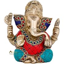 Buy LaDekor Brass Ganesha Idol for Home Décor Brass Lord Ganpati ...