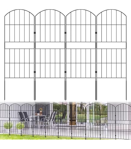 Hanured 25 Pièces Clôture Jardin Décorative Métal 8,2m - Barrière Anti-Animaux Pour Chiens Et Fleurs