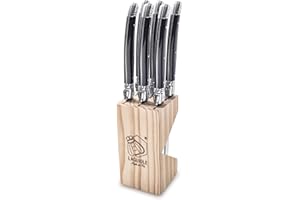 Laguiole Style de Vie Nóż do steków Premium Line, grubość 1,8 mm, 6-częściowy, czarny