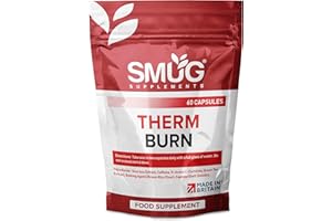 SMUG Supplements Therm Burn Capsules - High Strength Fat Burner and Weight Loss Pills - Includes Caffeine, Green Tea, L-Carnitine and Guarana Extract - Made in Britain