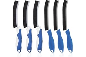 TQRR Brosse de Nettoyage - Brosse de Nettoyage à Poils durs, Brosse à Carreaux, Brosse de Nettoyage de Salle de Bain, Outils de Nettoyage pour la Cuisine, Les fenêtres, Le coulis (6, Bleu Lichen)