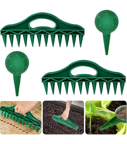 Kit Outils Plantation Jardin - Perforateur, Planteur, Dispensateur Graines - Avec Étiquettes