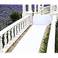 Zdada White Sequin Aisle Runner - 3FTX16FT White Wedding Sparkly Carpet Aisle Runner for Wedding Party Church Outdoor Beach Decorations