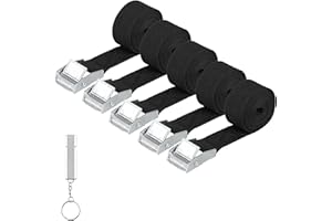 MUZHUPGUZ 5 STK Spanngurte Kurz Zurrgurte Schwarz, 25 mm x 1.5m Spanngurte Fahrradträger, Spanngurt Befestigungsgurte, Verstellbare Spannbänder mit Ratsche für Fahrrad Motorrad Auto Gepäck Camping, mit Pfeife