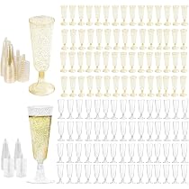 Lot De 22 Flûtes à Champagne Réutilisables 160 Ml - Transparentes, Démontables, Pour Fêtes Et Pique-niques