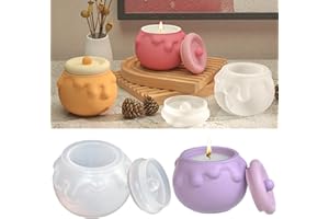 Tcdwla Moldes de Silicona para Velas, 3D Moldes Silicona Manualidades, Forma de Tarro de Miel, Fácil de Desmoldear, DIY Regalos para Navidad, Cumpleaños, Decoración (A)