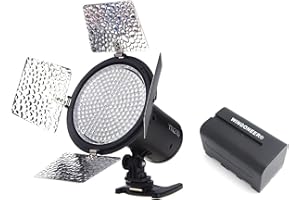 Yongnuo YN-216 YN216 Pro LED Video Light 3200K-5500K Color Temperature for Canon Nikon DSLR Camera DV and Camcorder with WINGONEER NP-F770 Battery and Battery Charger