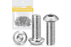 Caianwin Śruby z łbem sześciokątnym M3 x 10 mm, w pełni gwintowane 304(A2V2) śruby ze stali nierdzewnej