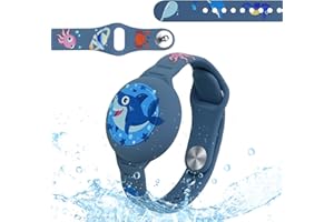 AXFEE Pasek do zegarka dla dzieci, kompatybilny z Apple Airtag, silikonowa bransoletka, etui ochronne na AirTag, zapobiegająca zgubieniu, regulowana opaska na nadgarstek do AirTag, osłona ochronna z