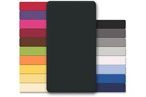 ‎CELINATEX CelinaTex Jersey Spannbettlaken Lucina Doppelpack 90x200-100x200cm schwarz 100% Baumwolle gekämmt bis 26cm Matratzenhöhe Oeko-TEX