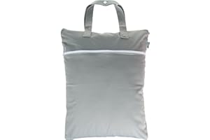 Teamoy Sac à couche, Organisateur des couches humides et vêtements sales, Réutilisable et lavable, Sac fourre-tout, Gris