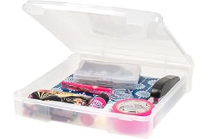 IRIS USA Iris Ohyama, Boîte de Rangement 10L avec Couvercle, Récipients en Plastique, Transparent, pour Petites Perles, Pilules, Herbes, Articles d'Artisanat, SBC-350E, L36,5 x P36 x H8 cm