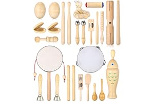 JOFLVA Instrumenty Muzyczne Dla Dzieci, 29 SZT Instrumenty Muzyczne Zestaw Instrumentów Muzycznych, Zabawki Dla Dzieci Od 3 Lat, Zabawki Drewniane Perkusja Dziecięca Perkusja, Grzechotka Perkusyjna Jajko Tonewoods.