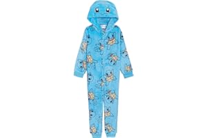 Pokémon Combinaison Enfant Fille Garçon Déguisement Tout-en-Un Pyjama avec Capuche 3D en Polaire Fermeture Éclair Loungewear