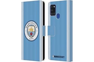 Head Case Designs Officially Licensed Manchester City Man City FC Home 2023/24 Badge Kit Leather Wallet Case Compatible With Samsung Galaxy A21s (2020)