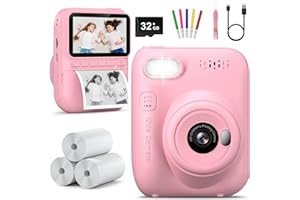 DIAMOOKY Appareil Photo Enfant Instantanée, 3,0 Pouces 1080P Appareil Photo numérique Enfant avec Papier Photo & Carte de 32 Go, Cadeau d'appareil Photo pour Enfants de 3 à 10 Ans