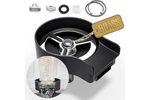 ZHIBAI Cup Washer Cup Rinser for Sink Stainless Steel, Upgraded 10 360° High Pressure Jets Glass Rinser, Bottle Rinser for Rinse the Rim, Kitchen Sink Accessories,Silver