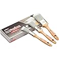 ProDec Advance ABPT070 Ice Fusion Trade Professional Synthetic Paint Brush Set Painting With Emulsion, Gloss And Satin Paints On Walls, Wood And Metal, Contains 1, 1.5, 2 Inch Brushes, Grey