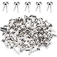 100pcs Split Pins,Round Flower Drawing Pins,Metal Paper Fasteners Mini Brads,8x17mm Round Scrapbooking Brads Split Pins,Round Head Brads Split Pins for DIY Paper Crafts Scrapbooking(Silver)