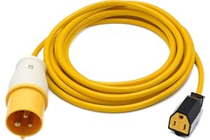 HDIUK IP44 110volt 16Amp plug to NEMA USA Mains Socket Fly Lead. Power Tool American Appliance Hookup Adaptor for Use on Stepdown, Industrial, Generator (5 Metre)