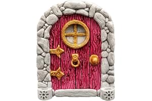 SETOFI Fairy Door, Wooden Fairy Doors for Garden Elf Door Miniature Yard Ornaments for Garden Yard Trees Style B