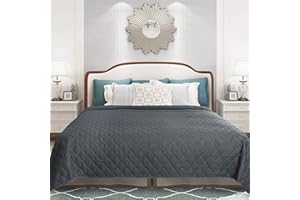 Laneetal narzuta, narzuta z mikrofibry, uszyta ultradźwiękiem, kołderka w chmurki, narzuta pikowana narzuta podwójne łóżko Miękkie i wygodne, ciemnoszare 170x210 cm