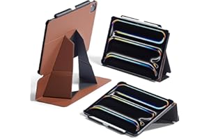 MOFT MOVAS - Funda para iPad Pro de 11 pulgadas (1 ~ 4 generación), ultra delgada, con soporte para lápices desmontable, 4 ángulos ajustables, encendido y apagado automático, piel vegana MOVAS (marrón