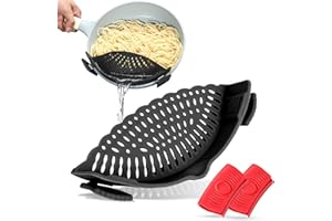 GENERICO Set da Cucina 2 in 1 – Scolapasta in Silicone + Coprimanici Resistenti al Calore – Colori Assortiti – Adatto a Pentole e Piatti – Silicone Alta Qualità