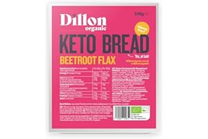Dillon Organic Beetroot Flax Keto Bread | Gluten-Free, High Fibre, Vegan, Low Sugar, Diabetic-Friendly, High Omega-3, UPF Free - Unsliced, 250g