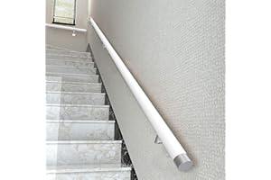 KEPMOGOH Wood Staircase Handrails, Home Against The Wall Indoor Loft Elderly Railings Hand Rail Corridor Support Rod, Wooden Stair Baluster, Complete Kit (B, 80cm/31.4in)