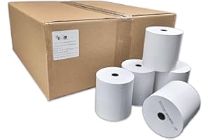 Bobine de 50 rouleaux papier Thermique, 80 x 80 x 12 mm ticket de caisse, pour imprimante de tickets de caisse enregistreuse papier blanc haute qualité - Univers graphique UGR03 TVA déductible