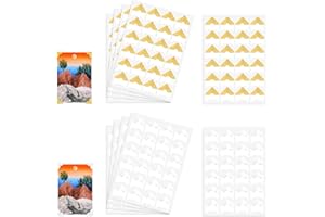 ZEYIYER 240 Pcs Photo Corners Self Adhesive Photo Stickers White Gold Photo Mounting Corners for Photo Album, Picture Frames, Memory Books, Journal