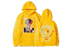 ZHEDU Anime My Hero Academia Hoodie Todoroki Shoto Sweatshirt Loog Sleeve Harajuku Street Pullover Oversized