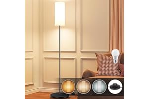 TONGLIN Lampe Salon 9W LED, Réglable avec Interrupteur à Pied, 3 Températures de Couleur, Lampe Sur Pied Moderne pour Salon, Chambre, Étudier, Bureau 165 cm