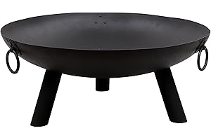 Gardeco Dakota Steel Fire Pit, Black, 80 x 80 x 34 cm