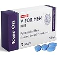 Exer On - Blue 20 Tablets for Men - 100mg Improved Vitality Formula - Strong Effect - Mens Health Support Tablets - Performance & Enhancement - Ginseng, L-Arginine, Ashwagandha, Maca Root