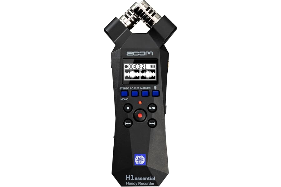 Zoom - H1essential Grabadora dictáfono portátil estéreo a 32-bit con Coma Flotante, accesibilidad, micros X/Y, micrófono USB,