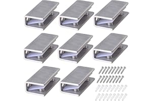 YUAAOH Abrazaderas de Cristal 8 Piezas Abrazaderas de Vidrio de Acero Inoxidable Abrazaderas de Vidrio Ajustables para 8-12 mm Vidrio, Soporte de Estante de Vidrio para Barandilla Escalera Baño