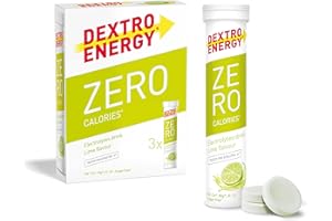 Dextro Energy Zero Calories I Recovery and Hydration Electrolyte Drink I Zero Effervescent Tablets I Lime | 3 Tubes, 60 Tablets |