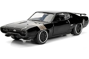 JADA TOYS- Dom s Plymouth GTX Fast,Furious Voiture Miniature, 98300, Black, 1:32