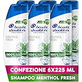 Head & Shoulders Shampoo Antiforfora Menthol Fresh, per Capelli Grassi, Fino Protezione dalla Forfora per Cute, Clinicamente 