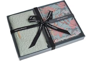 PACO MARTINEZ Set de Regalo para Mujer, Caja Regalo con Cartera Billetero para Mujer y Libreta en Colores Pastel con Estapado Paisley, Idea de Regalo de Cumpleaños, Aniversario o Navidad