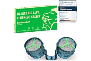 BEST BREATHE Nasenschutzfilter – Schutzfilter gegen Allergien und Verschmutzung – Hilft bei der Linderung von Allergien durch Pollen, Milben und Staub mit wiederverwendbarem Nasenfilter und 30 Einwegf (M)