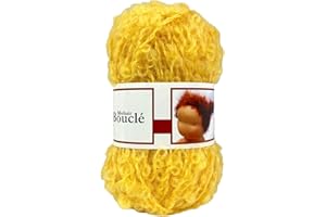 De witte Engel Puppenhaar Mohair Blouclé Garn für Waldorf/Steiner Puppen 50g (gelb)
