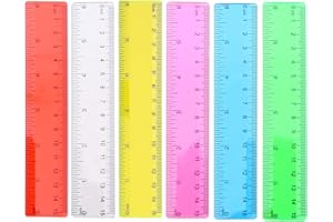 OYKRUEATS 6 Stück Lineal 15cm Flexibel,Lineal 15cm Grundschule,Kunststoff Lineal Klein,Kurzes Lineal Set Grundschule mit Metrische und Lnch-Skala,Flexibel Ruler Farbiges für Schule,Büro,Zuhause